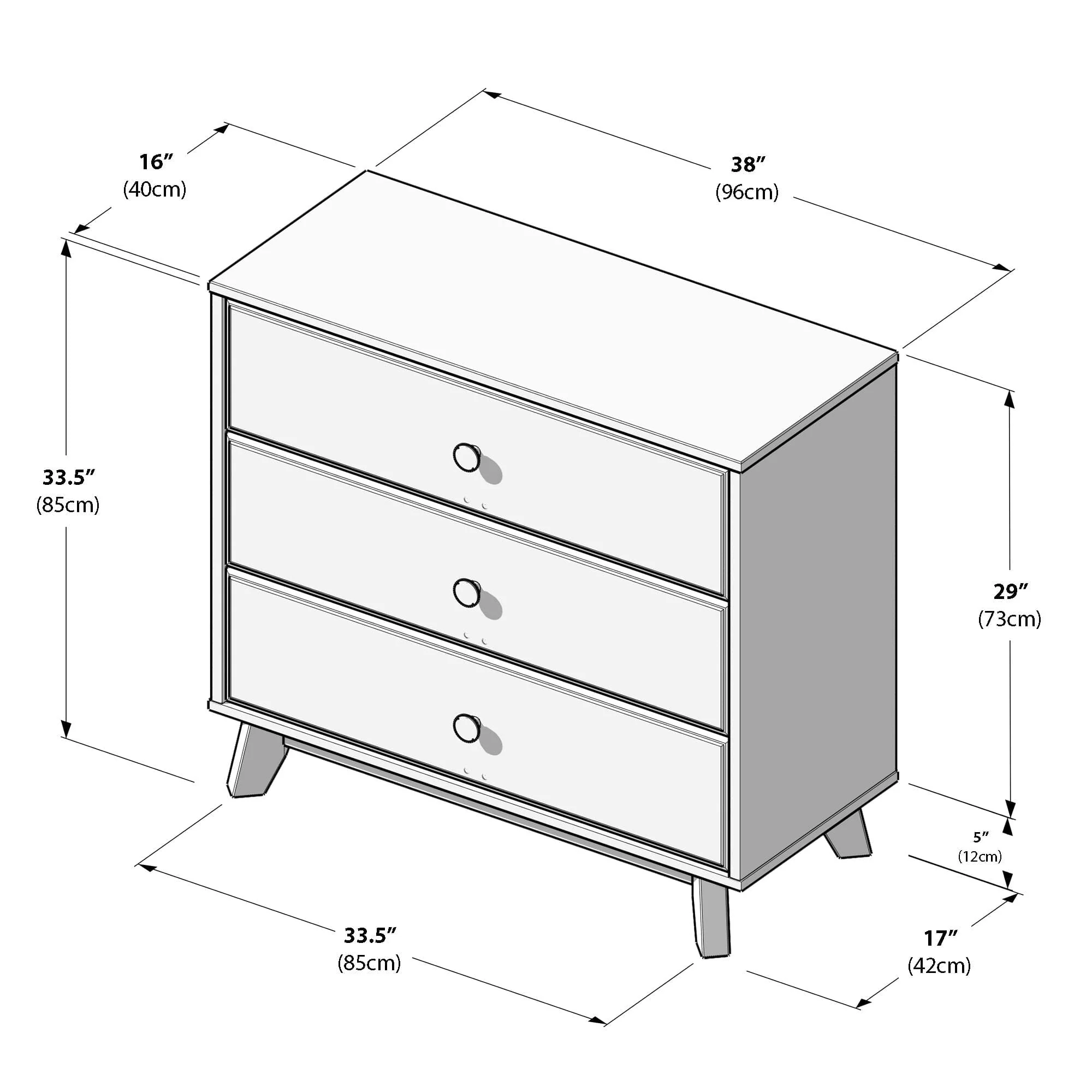 Classic 3-Drawer Dresser - Image 38