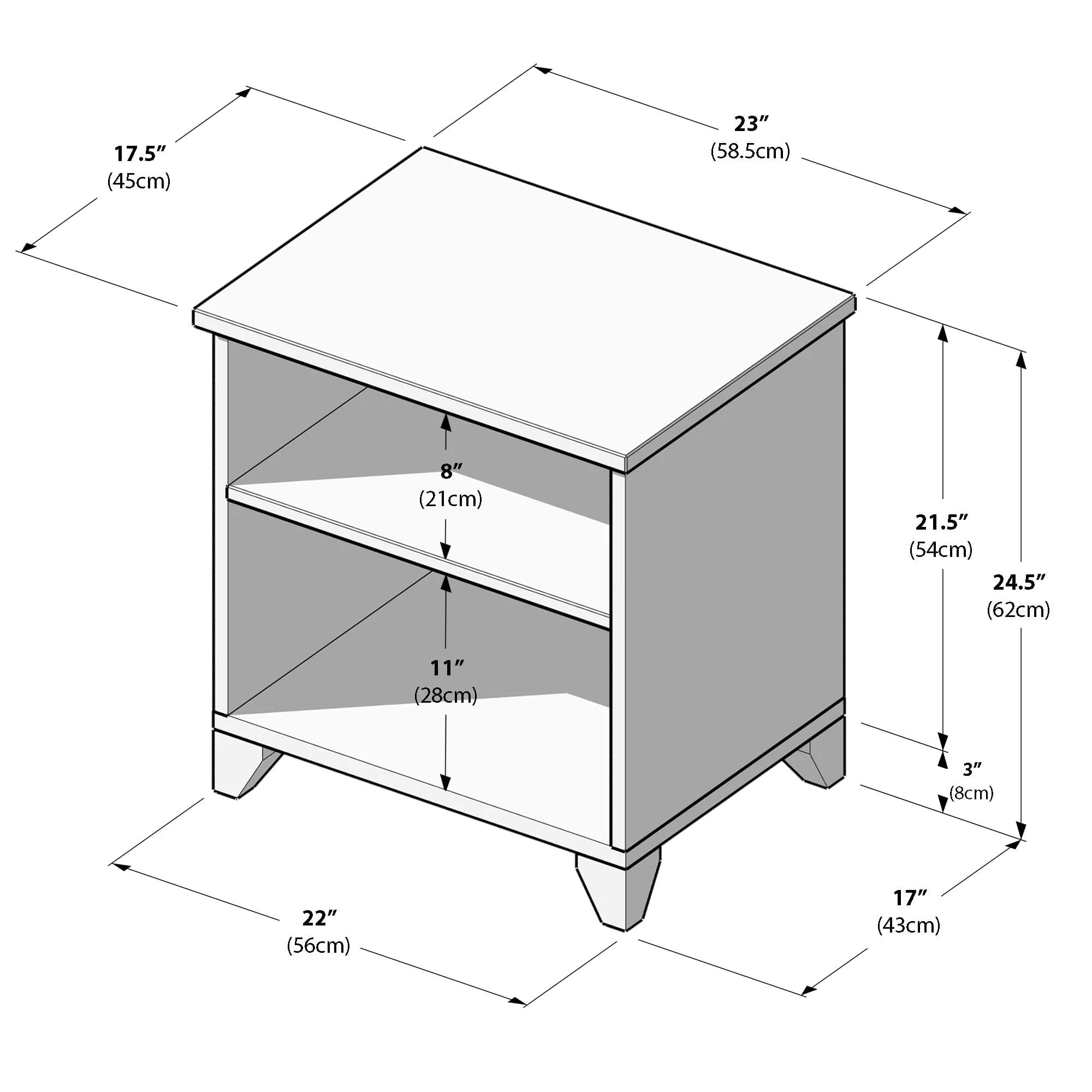 Classic Nightstand with Shelves - Image 30