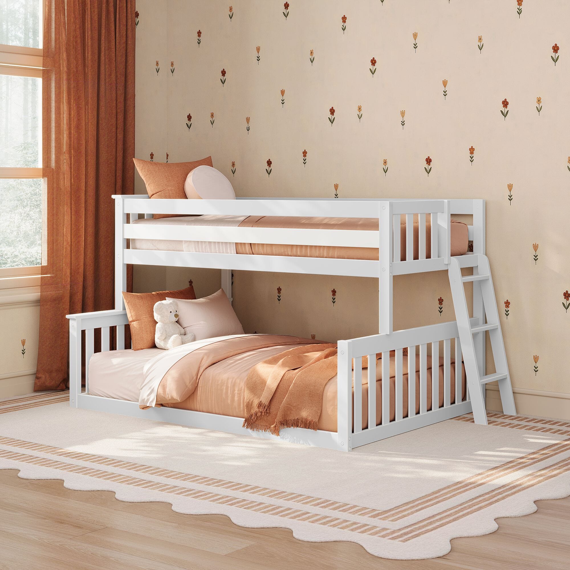 (Combined Listing) Twin Over Full Low Bunk Bed
