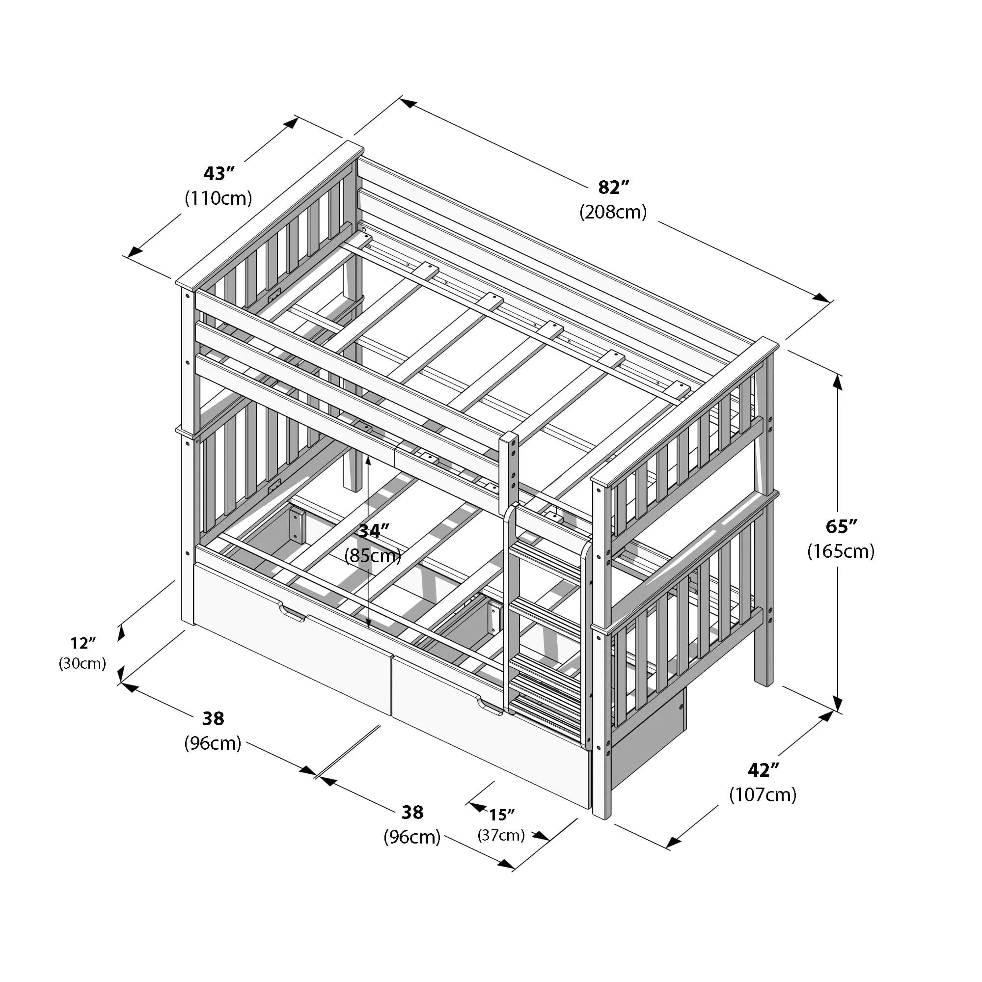 Twin Over Twin Bunk Bed With Storage Drawers - Image 30