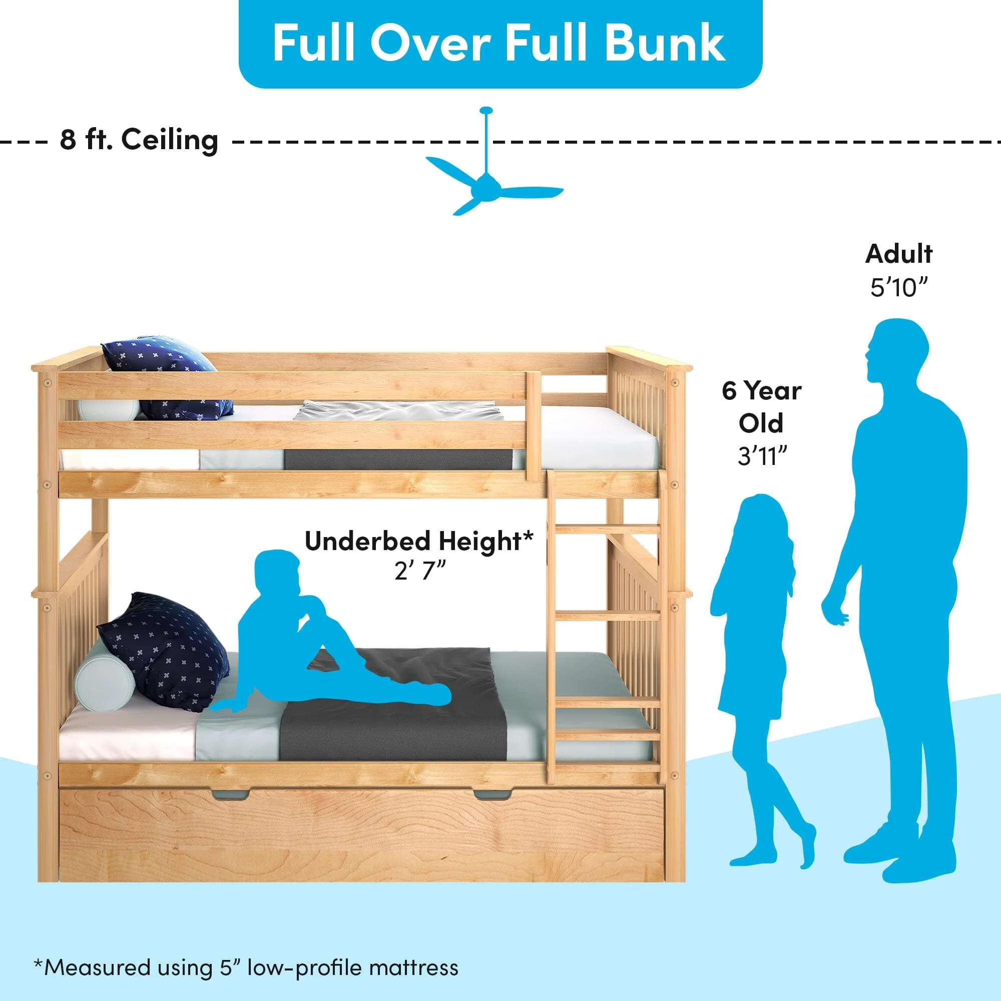 Twin Over Twin Bunk Bed With Trundle - Image 55