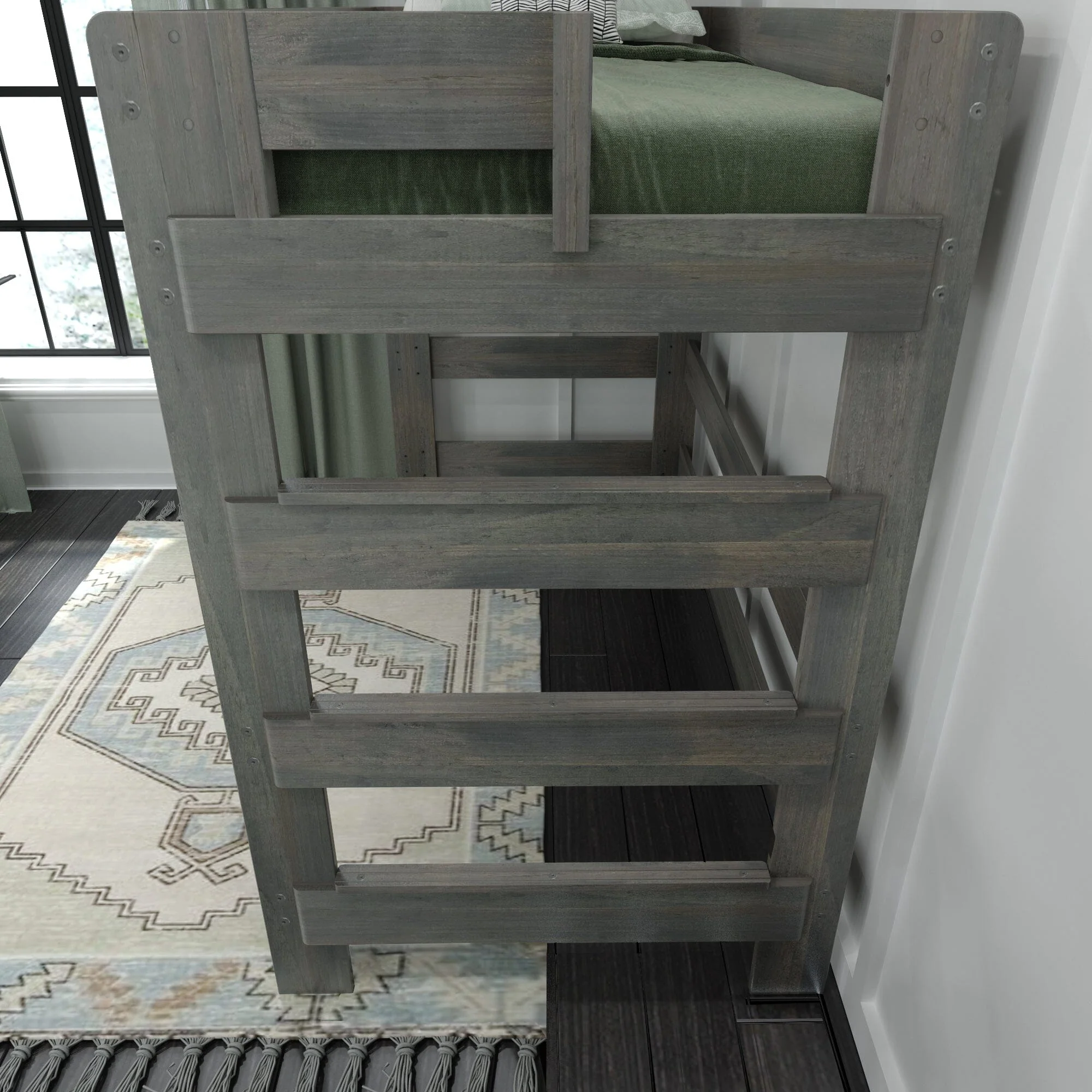 Modern Farmhouse Twin Loft Bed With Desk - Image 8
