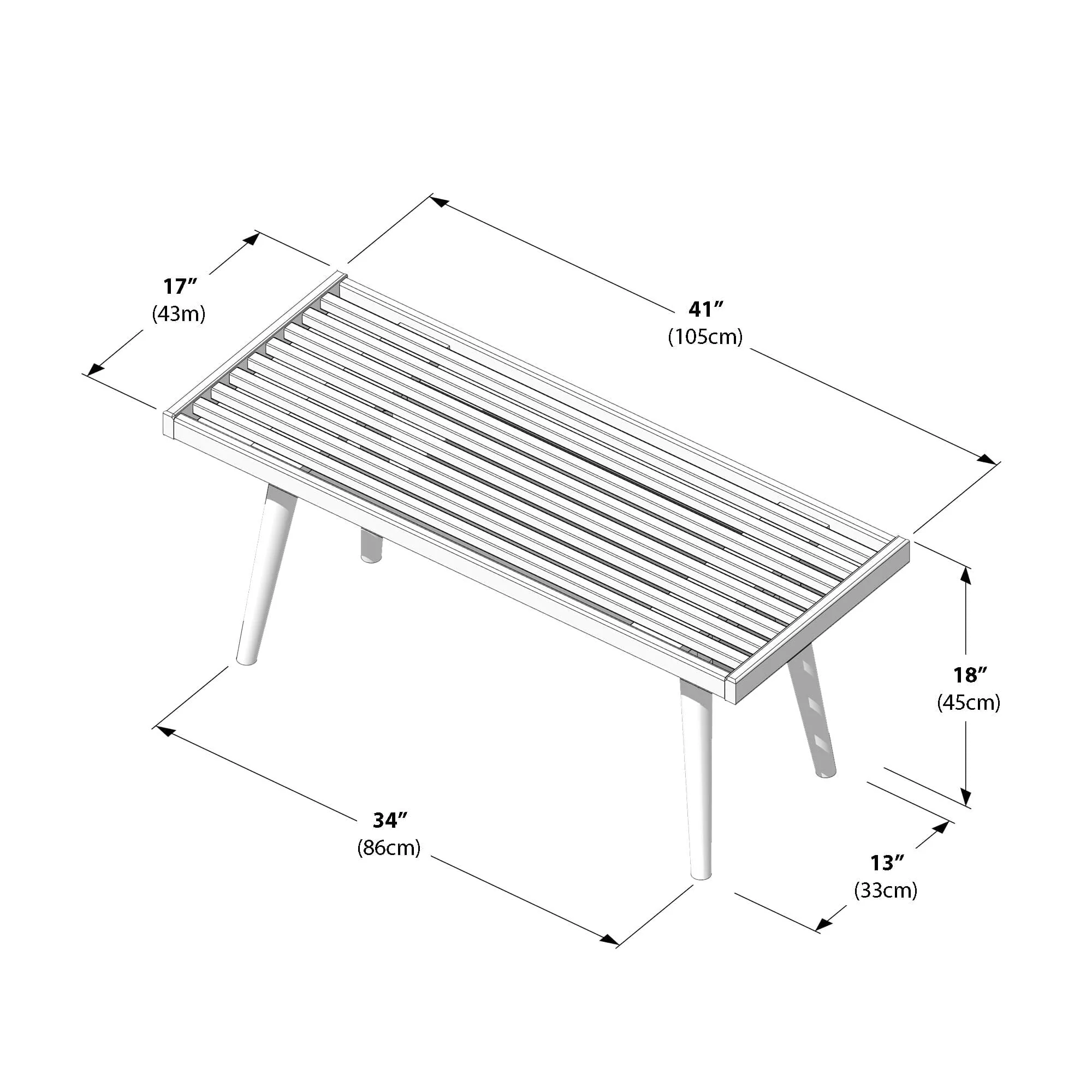 Solid Wood Medium Bench - Image 51
