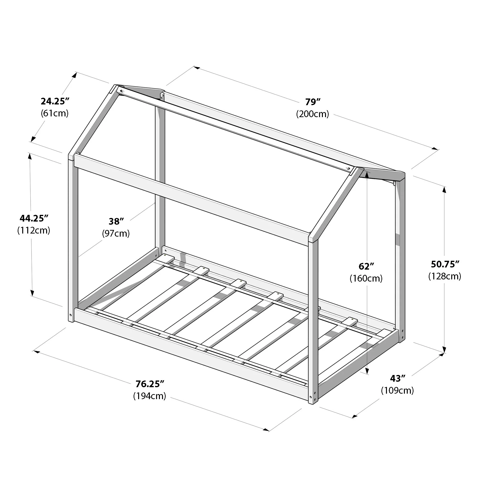 Twin House Bed With Floating Headboard - Image 89