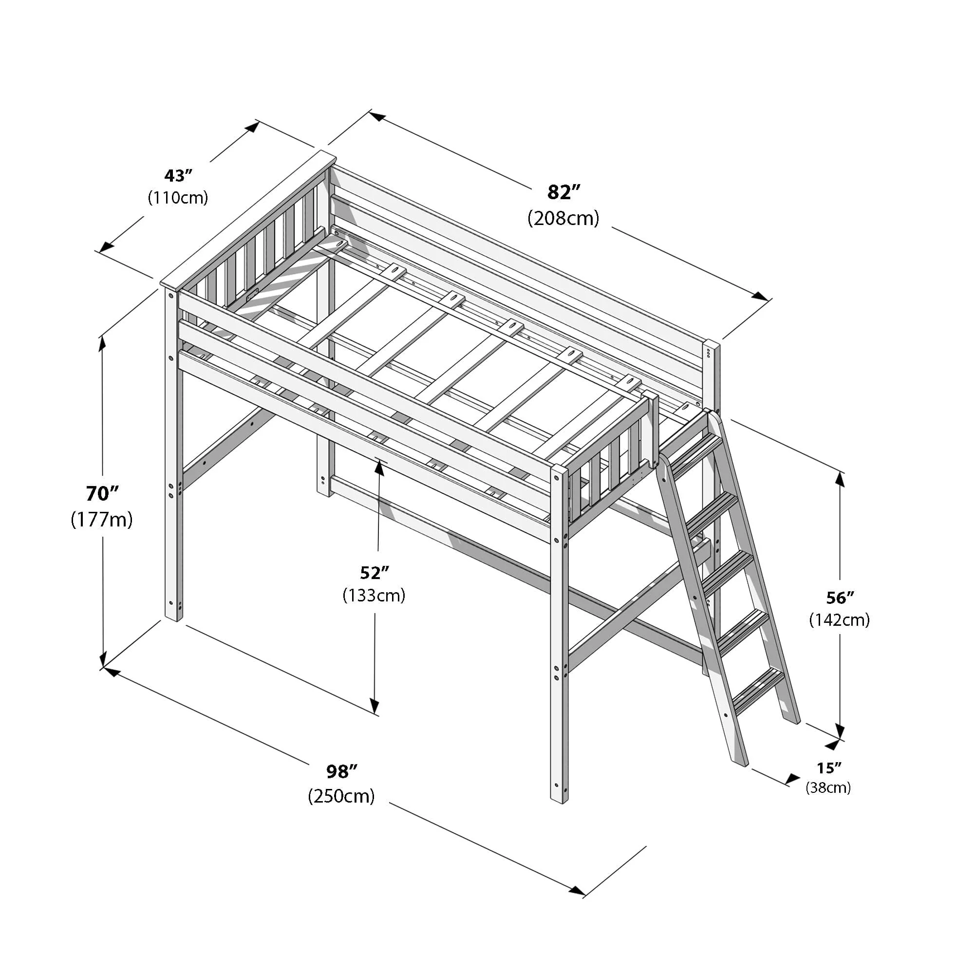 Twin Loft Bed With Ladder on End - Image 30