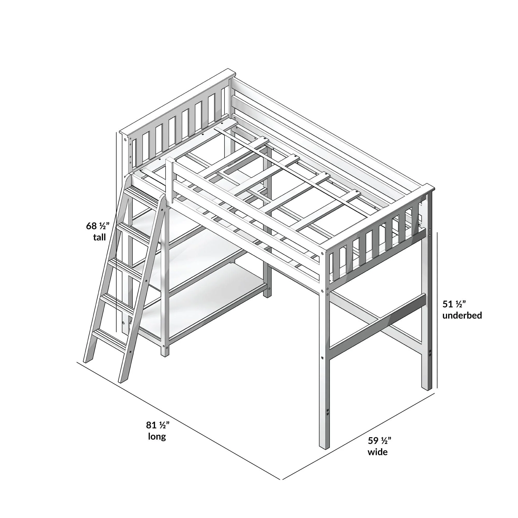 Twin Loft Bed With Bookcase - Image 19