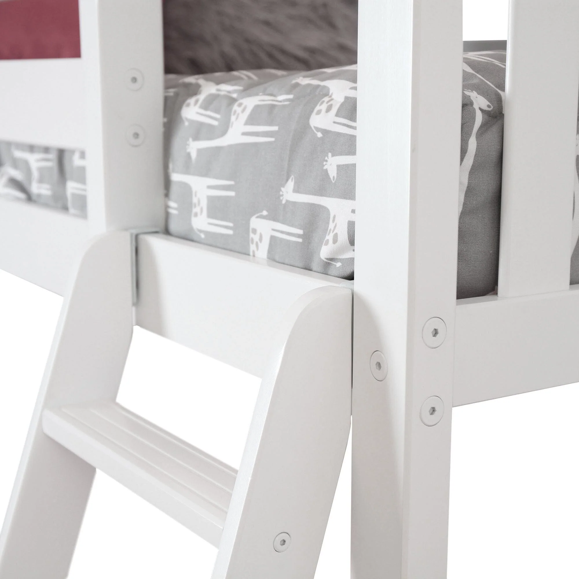 Twin Over Twin Low Bunk Bed With Curtain - Image 89