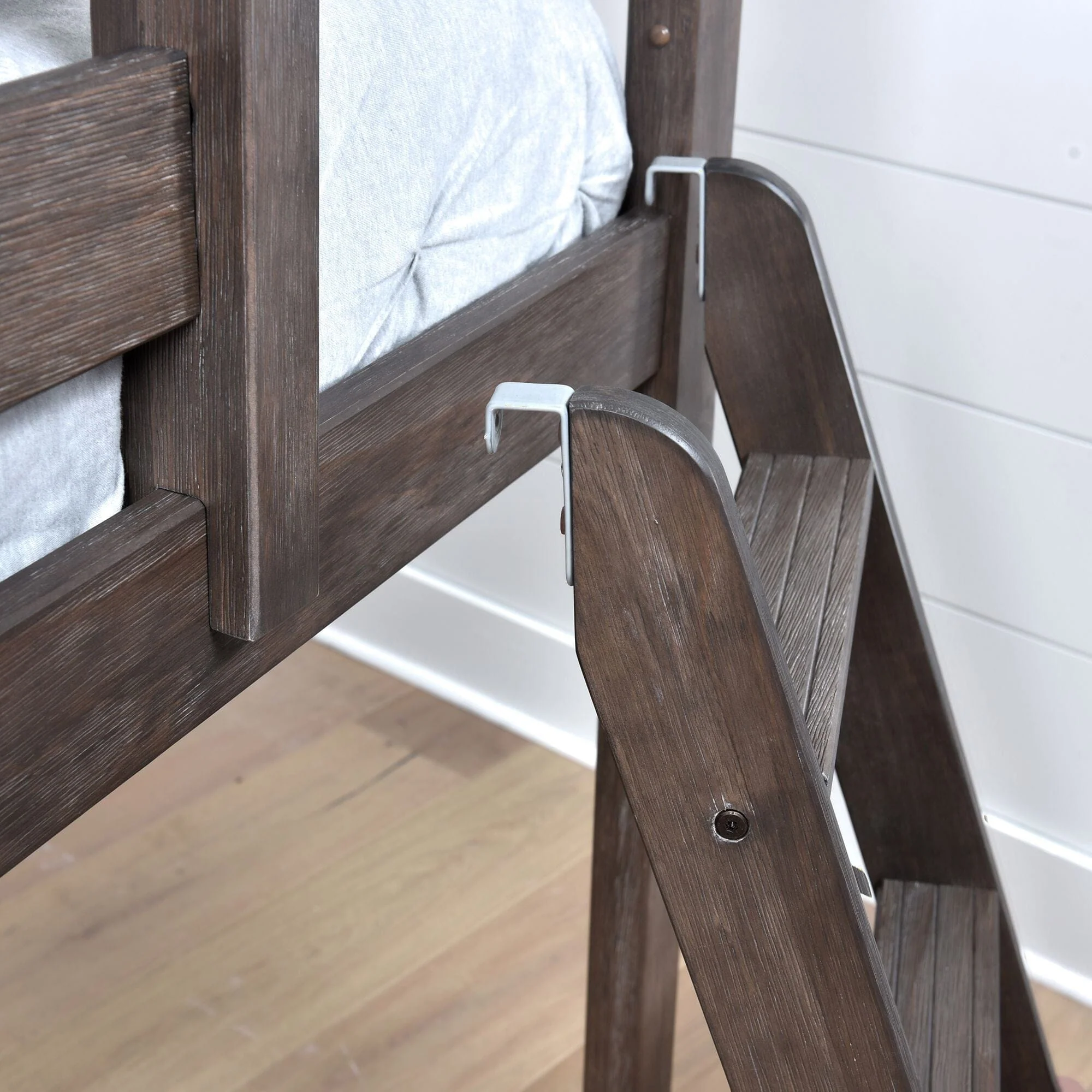 Twin Over Twin Low Bunk Bed With Curtain - Image 93