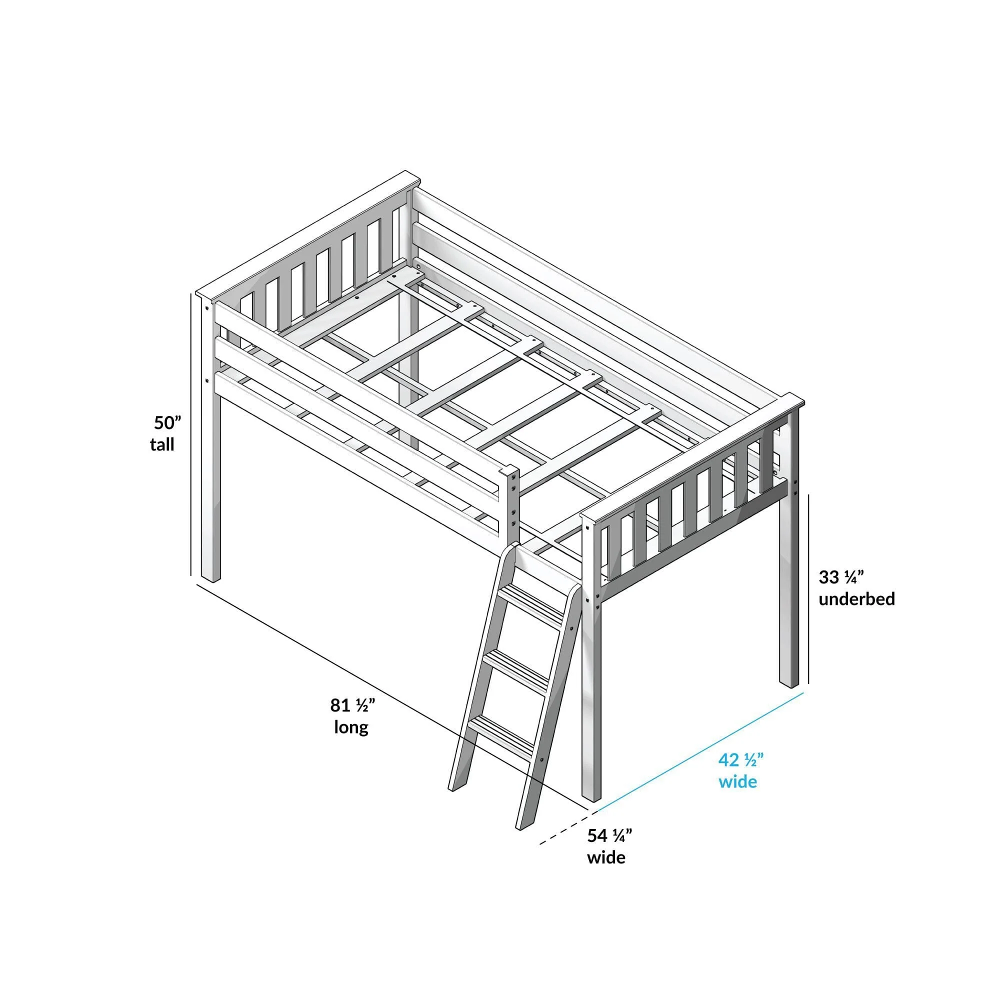 Twin Low Loft Bed With Curtain - Image 44