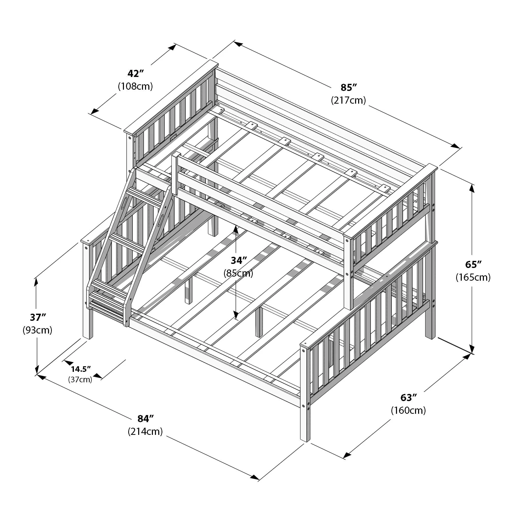 Twin XL Over Queen Bunk Bed - Image 24